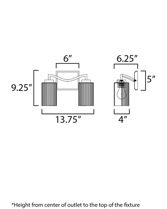 Maxim Rigata 2-Light Wall Sconce Model: 21372CRBK