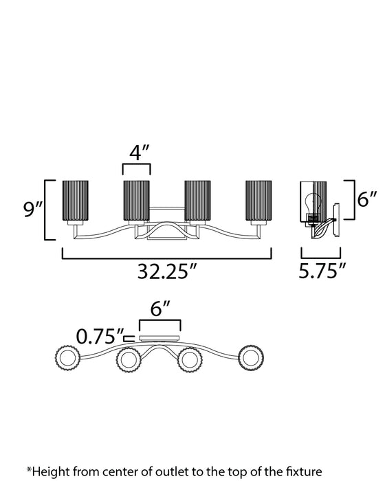 Maxim Rigata 4-Light Bath Vanity Model: 21374CRPN