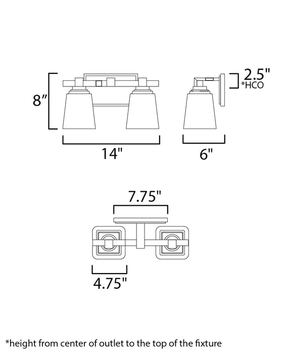 Maxim Cubos 2-Light Wall Sconce Model: 21382CLSN