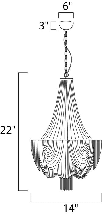 Maxim Chantilly 6-Light Chandelier Model: 21464NKPN