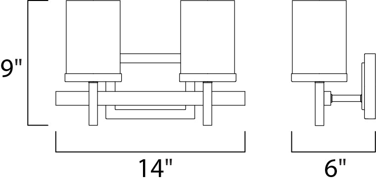 Maxim Tetra 2-Light Bath Vanity Model: 2152SWPC