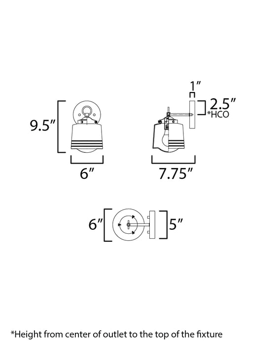 Maxim Eureka 1-Light Wall Scone Model: 21531WTBK