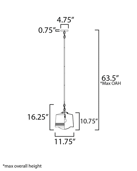 Maxim Eureka 1-Light Pendant Model: 21532WTBK