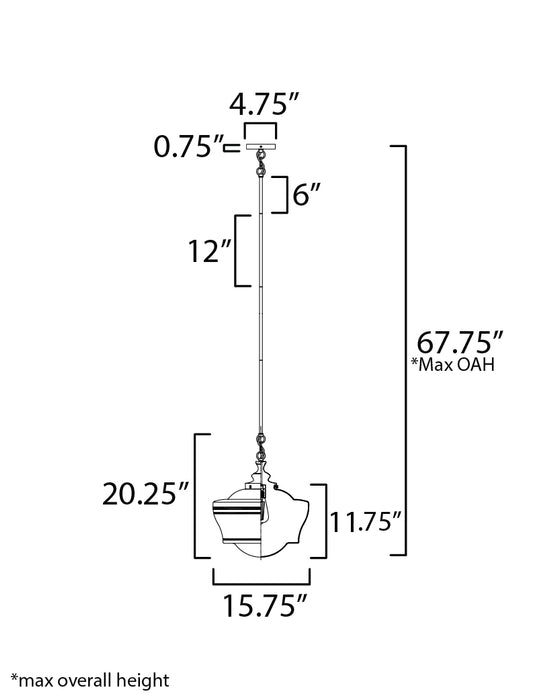 Maxim Eureka 1-Light Pendant Model: 21533WTBK