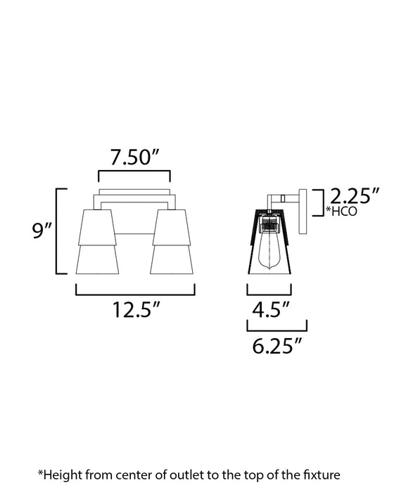 Maxim Carpenter 2-Light Bath Vanity Model: 21622CLWNBK