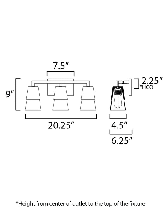 Maxim Carpenter 3-Light Bath Vanity Model: 21623CLWNBK