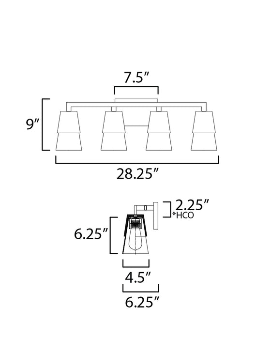 Maxim Carpenter 4-Light Bath Vanity Model: 21624CLWNBK