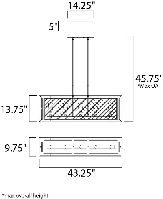 Maxim Era 5-Light Pendant Model: 21677CDBK