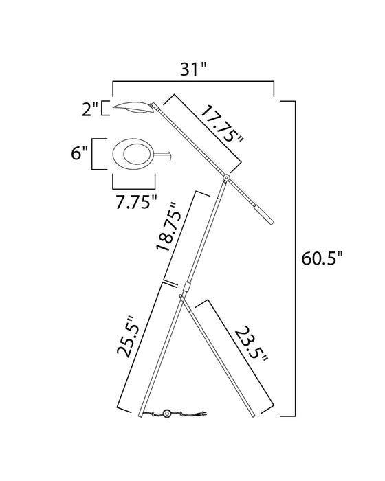 Maxim Scan LED Floor lamp Model: 21694BKSBR