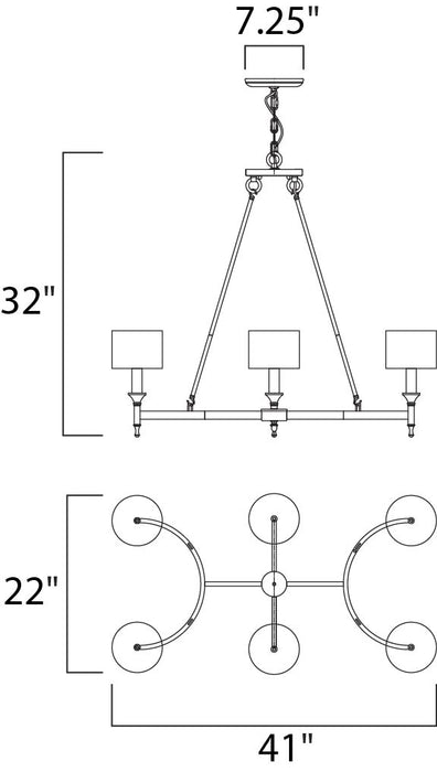 Maxim Fairmont 6-Light Chandelier Model: 22376OMNAB