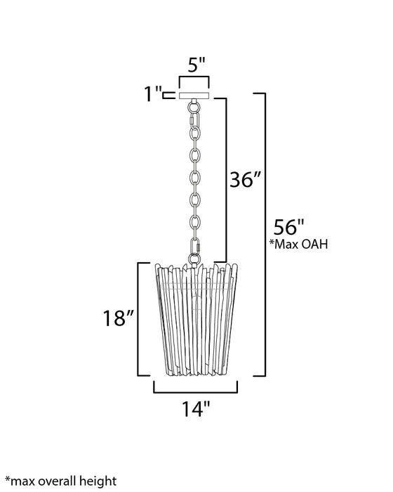 Maxim Baywood 1-Light Pendant Model: 22421WWTBZ