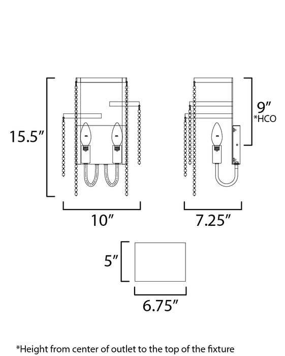 Maxim Fontaine 2-Light Wall Sconce Model: 22460WWDGS