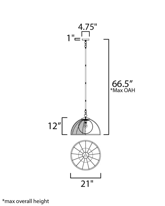 Maxim Cestino 1-Light Pendant Model: 22472WWT