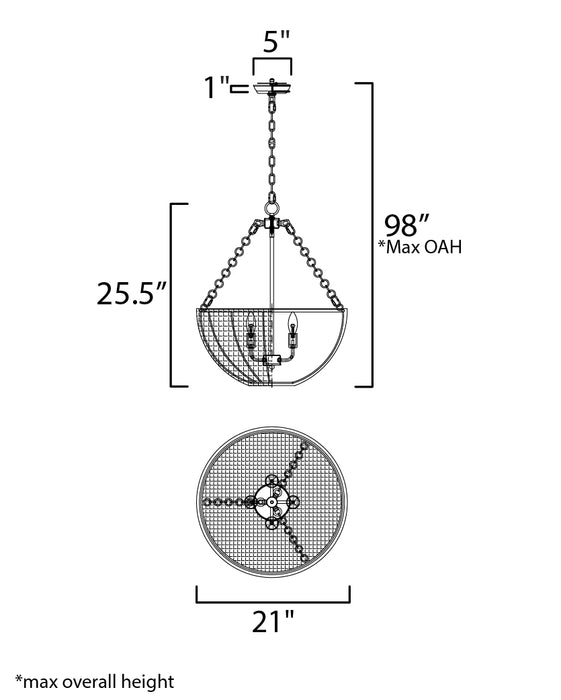 Maxim Cestino 4-Light Pendant Model: 22473NAANB