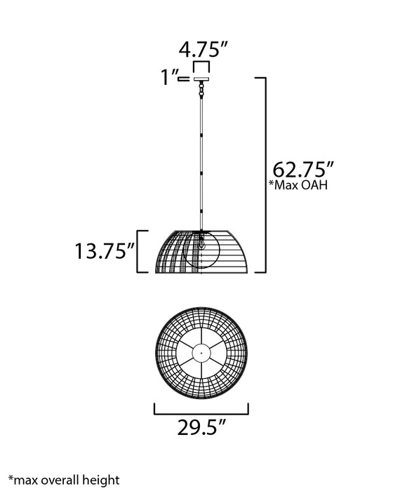 Maxim Macrame 1-Light Pendant Model: 22482SWGLD