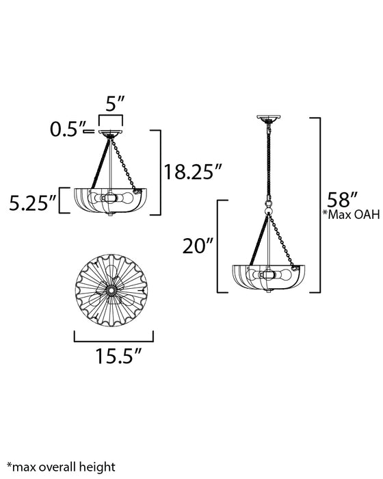 Maxim Bundt 15 Pendant / Semi-Flush Mount Model: 22652WTNAB