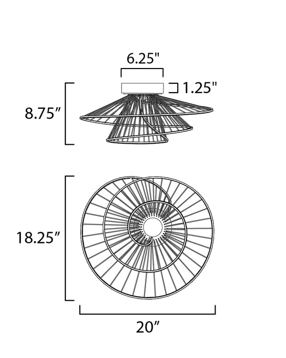 Maxim Zeta LED Flush Mount Model: 24170NAB