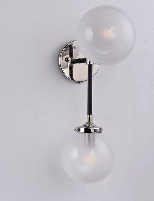 Maxim Atom 2-Light Wall Sconce Model: 24722WTBKPN