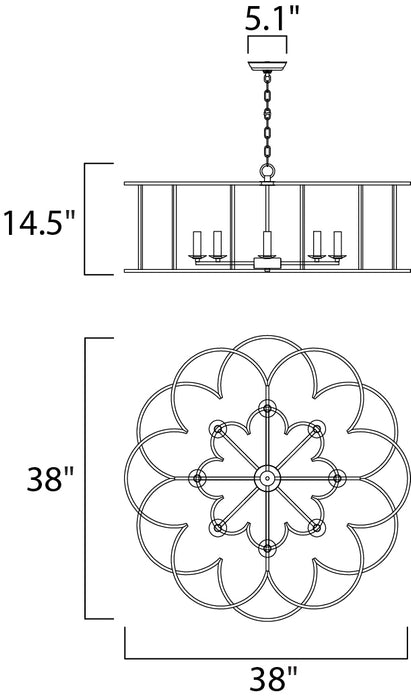 Maxim Helix 8-Light Chandelier Model: 24734BZF