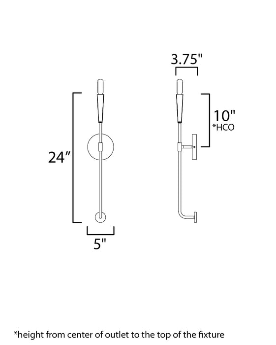 Maxim Vela 1-Light Sconce Model: 24811BK