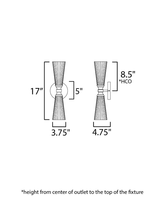 Maxim Krevat 2-Light Wall Sconce Model: 24822SWBKNAB