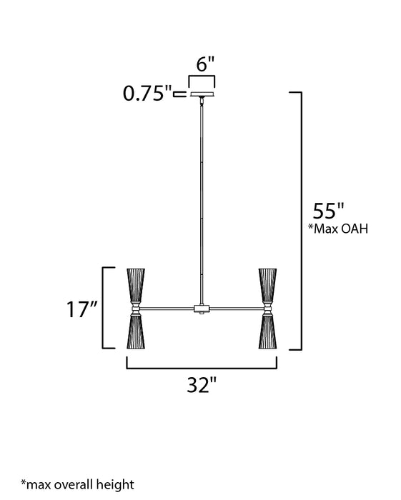 Maxim Krevat 8-Light Chandelier Model: 24828SWBKNAB