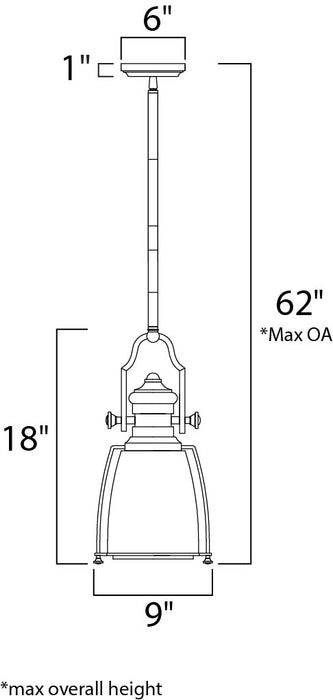 Maxim Hi-Bay 1-Light Pendant Model: 25002CLSN