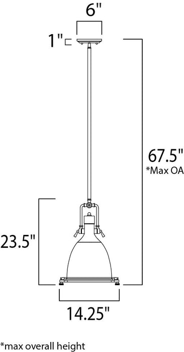 Maxim Hi-Bay 1-Light Pendant Model: 25104FTSN