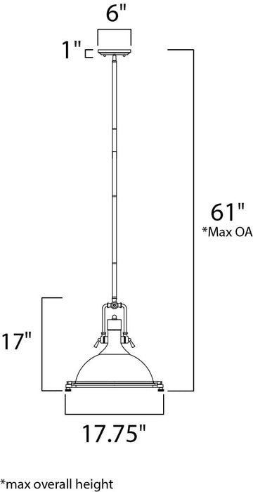 Maxim Hi-Bay 1-Light Pendant Model: 25109FTBZ