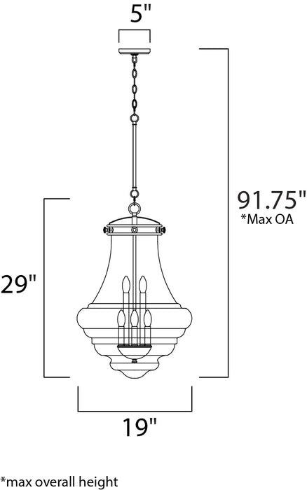 Maxim Retro 6-Light Pendant Model: 25189CLPN