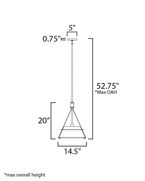 Maxim Lucas 1-Light Pendant Model: 25221LFGNAB