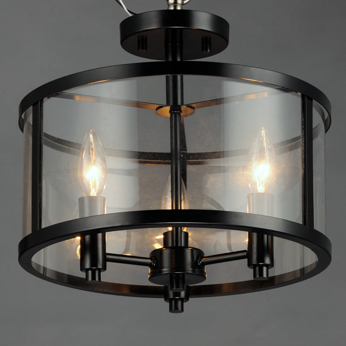 Maxim Sentinel 3-Light Semi Flush Model: 25250CLBK