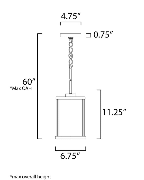 Maxim Sentinel 1-Light Mini Pendant Model: 25252CLBK