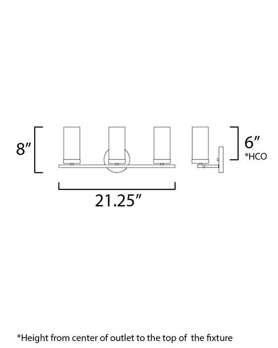 Maxim Sentinel 3-Light Bath Vanity Model: 25257CLBK