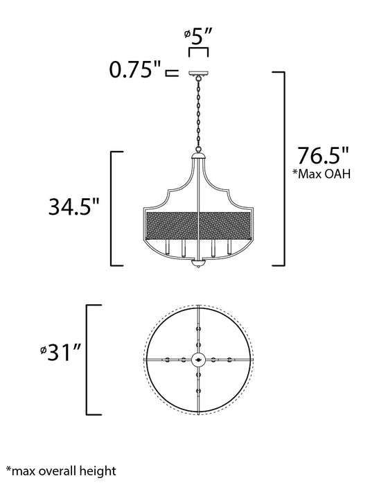 Maxim Savant 8-Light Chandelier Model: 25285WLBZAB