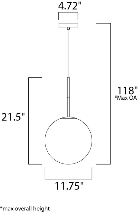 Maxim Vesper 1-Light Pendant Model: 26034SWSBRBK