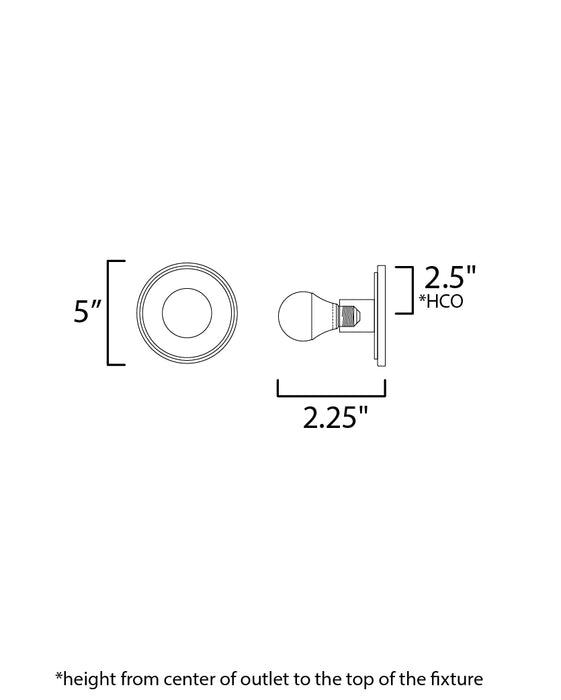 Maxim Hollywood 1-Light Sconce w/ LED Bulb Model: 26091BKNAB/BUL