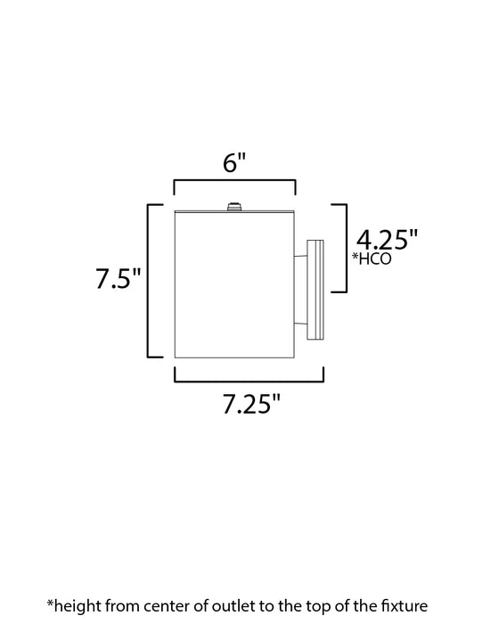 Maxim Outpost 1-Light 7.25H Outdoor Wall Sconce Model: 26101AL