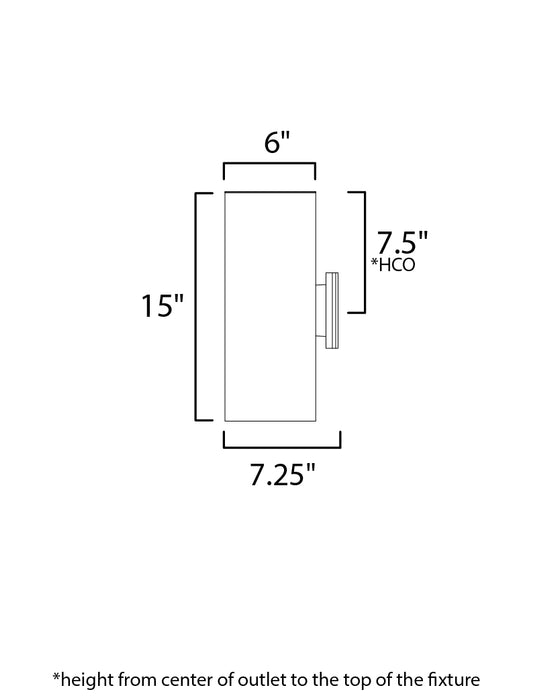 Maxim Outpost 2-Light 15H Outdoor Wall Sconce Model: 26103AL