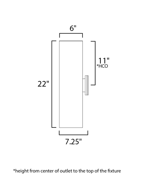 Maxim Outpost 2-Light 22H Outdoor Wall Sconce Model: 26105BK