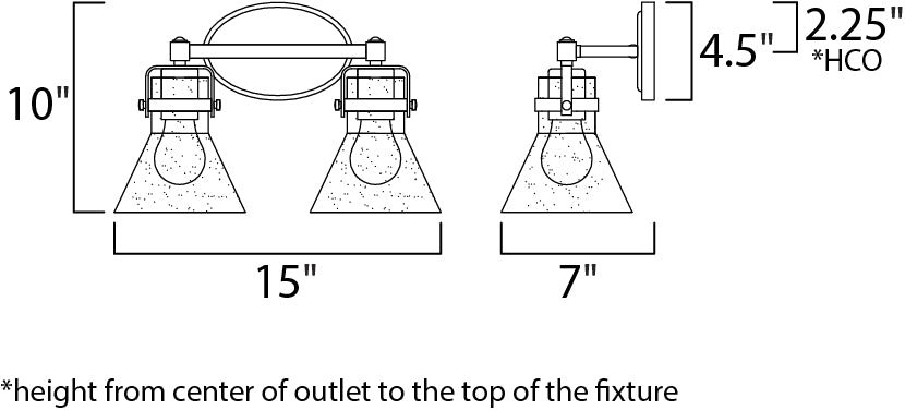 Maxim Seafarer 2-Light Bath Vanity With Bulbs Model: 26112CDOI/BUL