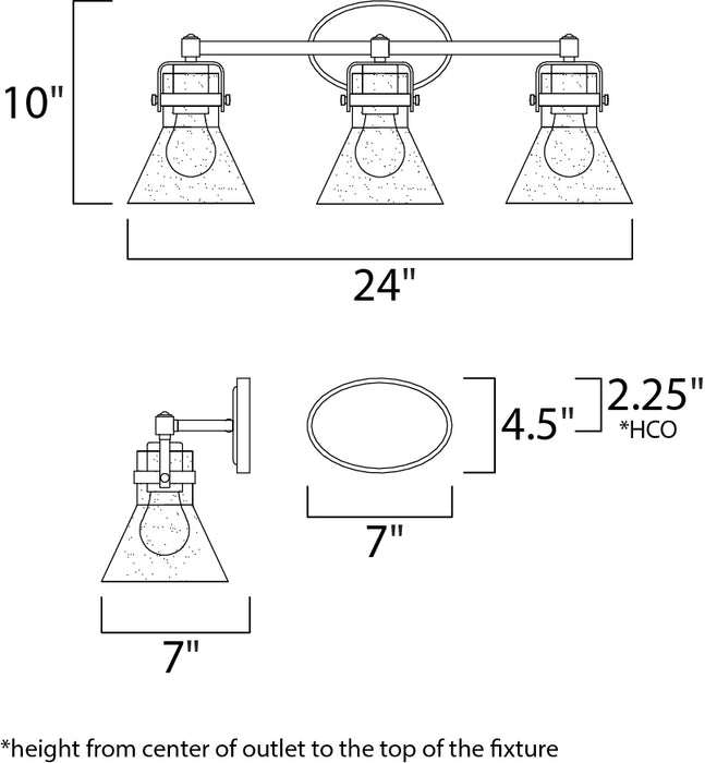 Maxim Seafarer 3-Light Bath Vanity Model: 26113CDPC