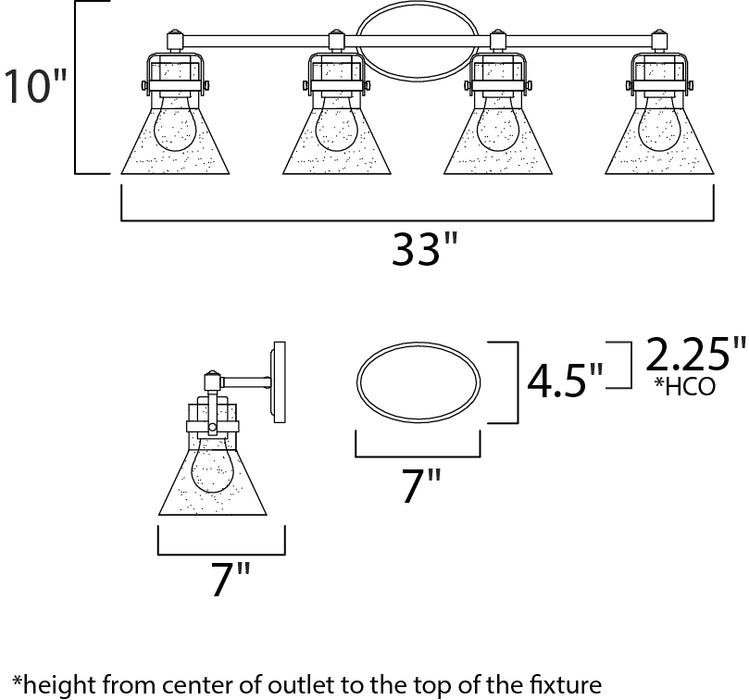 Maxim Seafarer 4-Light Bath Vanity With Bulbs Model: 26114CDOI/BUL