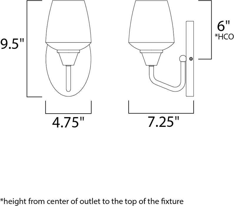 Maxim Goblet 1-Light Wall Sconce Model: 26121CLBZAB