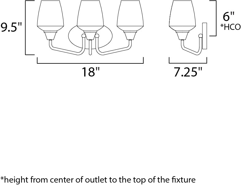 Maxim Goblet 3-Light Bath Vanity Model: 26122CLBZAB