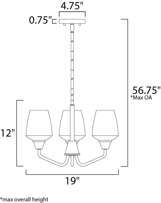 Maxim Goblet 3-Light Chandelier Model: 26124CLBKSN