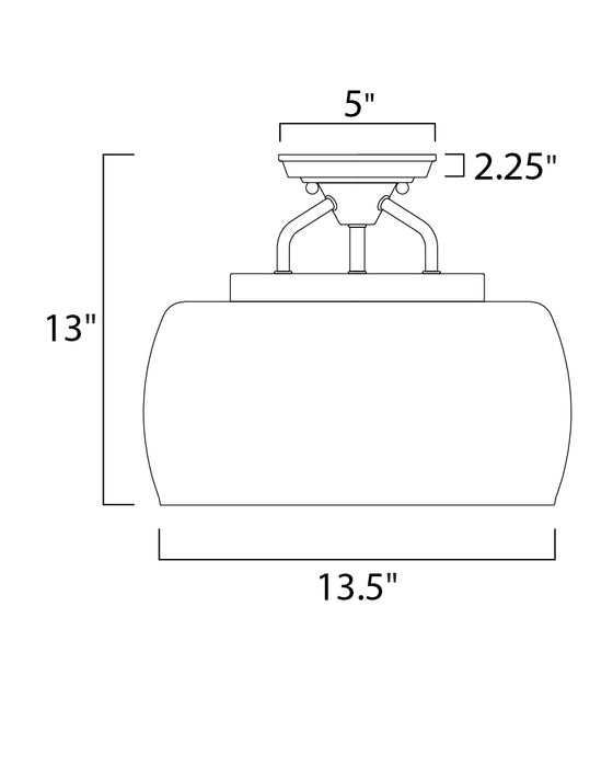 Maxim Goblet 3-Light Semi Flush Mount Model: 26130CLBKSN