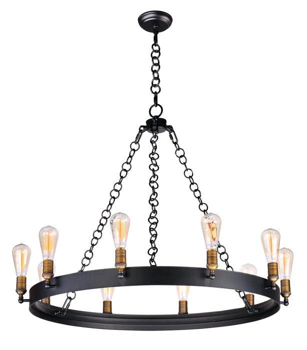 Maxim Noble 10-Light Chandelier w/Bulbs Model: 26275BKNAB/BUL