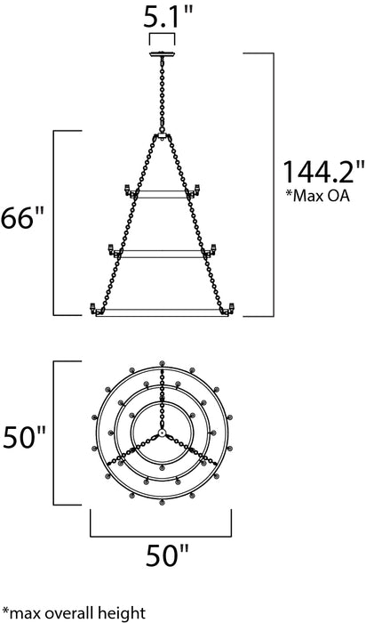 Maxim Noble 30-Light Chandelier Model: 26278BKNAB