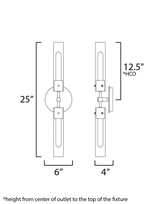 Maxim Equilibrium 2-Light LED Wall Sconce Model: 26370CLBK